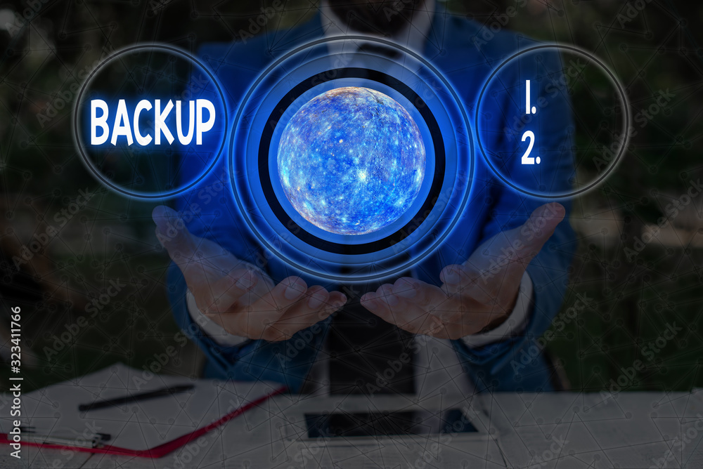 Poster text sign showing backup. business photo text copy of file or other item data made in case original 