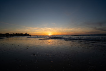 Fototapeta na wymiar Sunset by the sea. Panorama