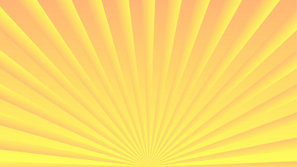 Orange yellow ray background. Vintage abstract texture. Retro starburst, sun beam. Halftone color. Light burst. Bright shine sunburst. Empty scrapbook surface. Clean nature energy. Vector illustration