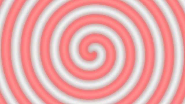 beautiful animation of a spinning red and white spiral