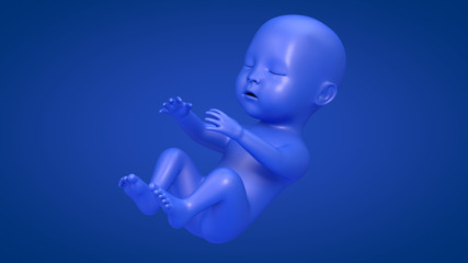 Obraz premium 3D illustration of abstract unborn baby on clean background.