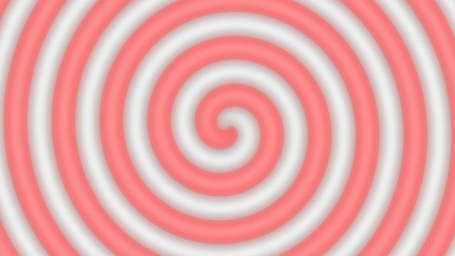 beautiful animation of a spinning red and white spiral