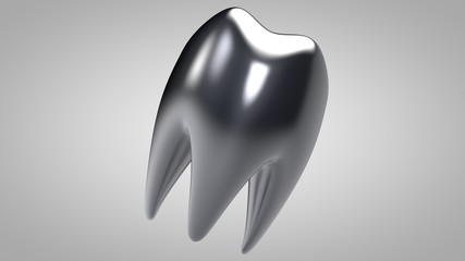 3D illustration of human tooth on clean background