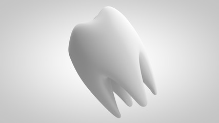 3D illustration of human tooth on clean background