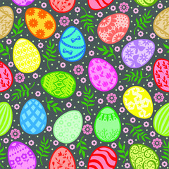 Easter pattern seamless with decorative egg