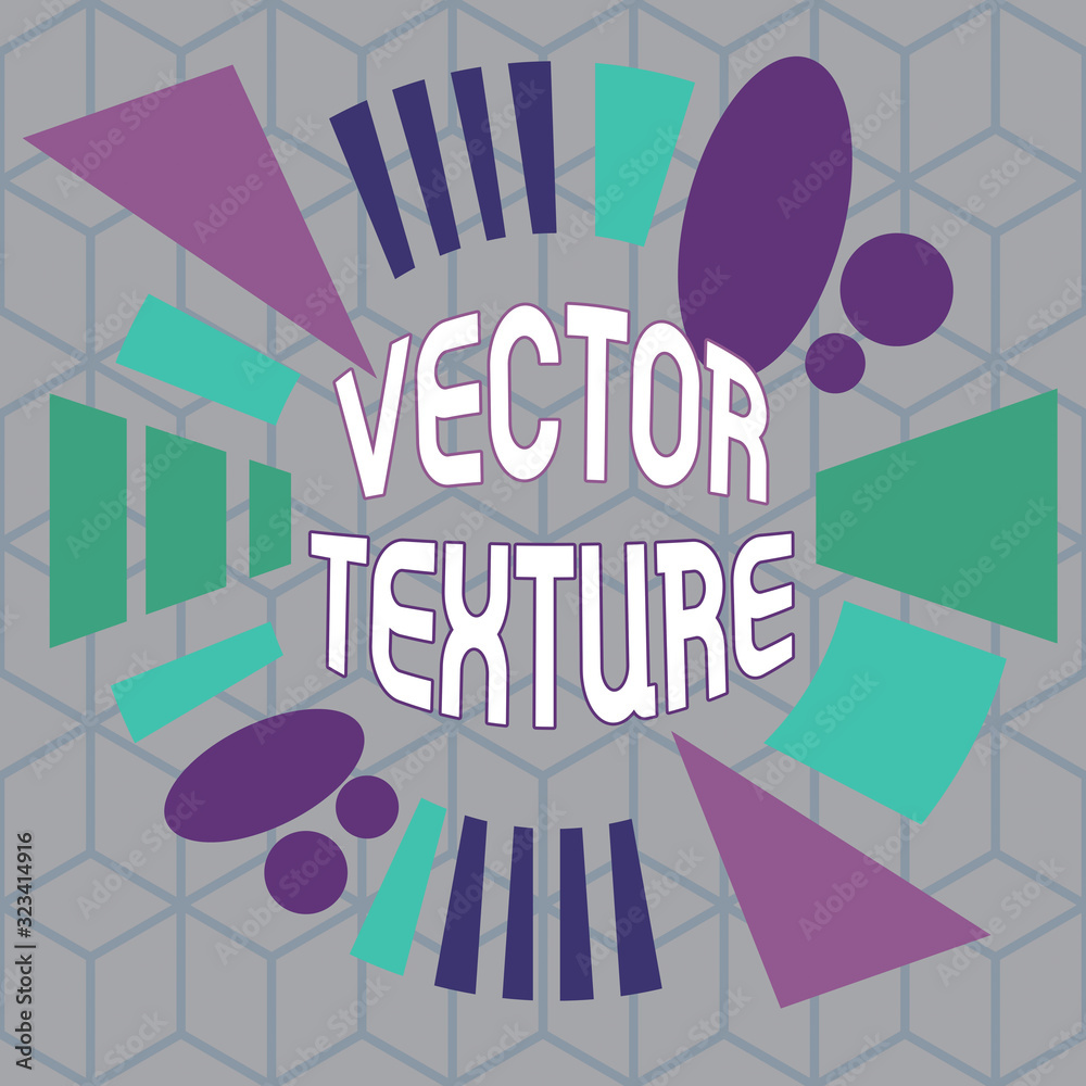 Poster writing note showing texture. business concept for a set of metrics calculated in the image processi