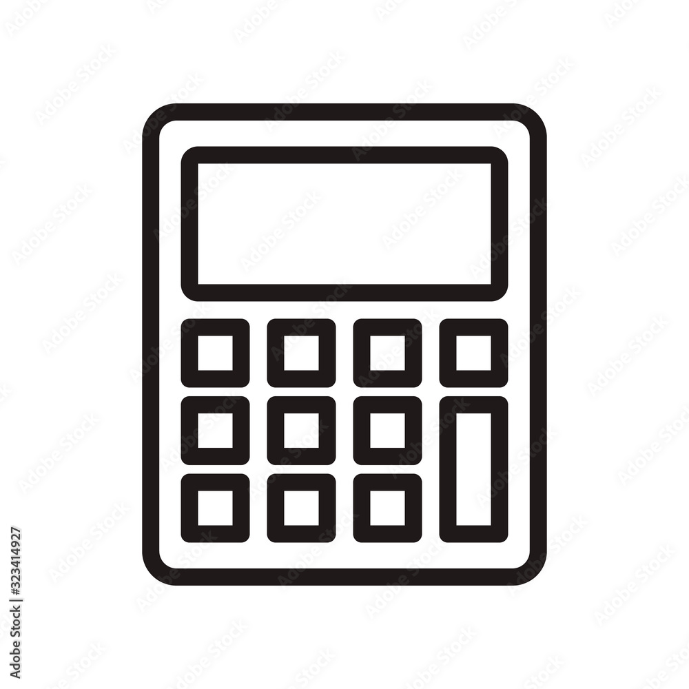 Fototapete calculator icon in trendy outline style design. vector graphic illustration. suitable for website de