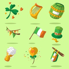 Saint Patrick s Day set. Vector Illustration