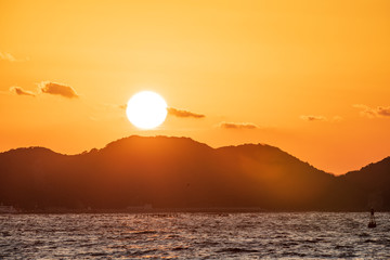 さつき松原から見る夕陽【福岡県宗像市】