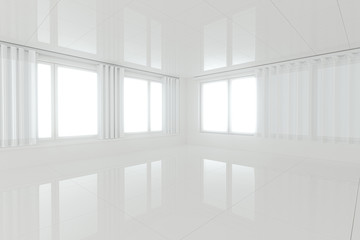 Empty room with white background,abstract conception,3d rendering.