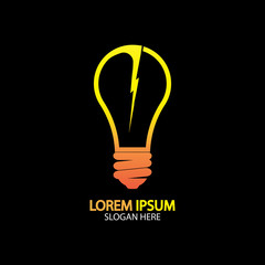Electric bulb logo and icon Vector design Template.