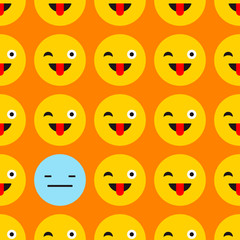 Positive and Negative emotions. Seamless background. Sad and Happy Mood Icons. Vector illustration for web design or print.