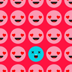 Fototapeta na wymiar Positive and Negative emotions. Seamless background. Sad and Happy Mood Icons. Vector illustration for web design or print.