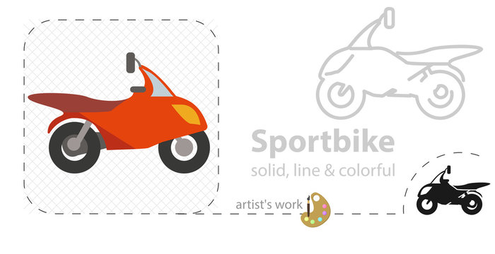 sport style scooter flat icon. line icon