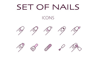 Icon set for manicure master