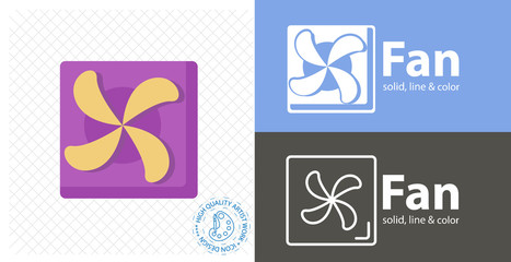 Fan flat icon. line icon