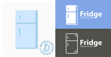 fridge flat icon. line icon