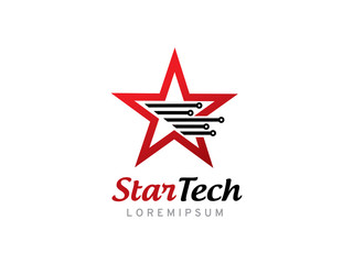 Star technology logo template design, icon, symbol