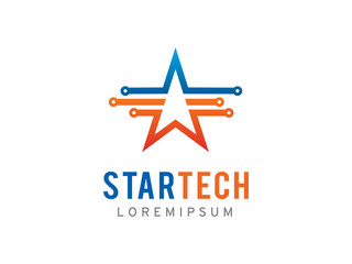 Star technology logo template design, icon, symbol