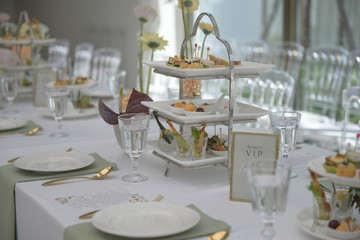 Table setting for a wedding party