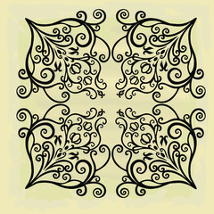 Oriental vector damask patterns for greeting cards and wedding invitations.