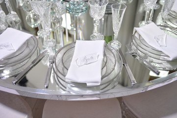Table decoration from glas