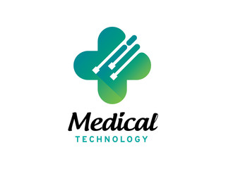 Medical technology logo template design, icon, symbol