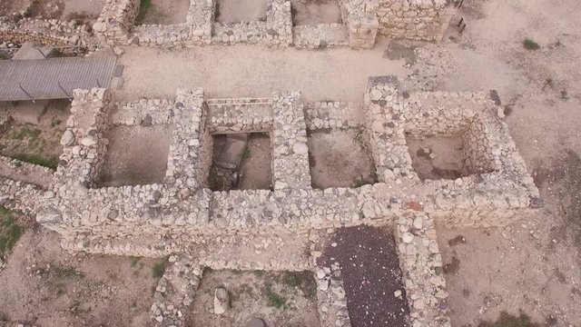 Aerial of upper city ruins of Tel Hazor. Israel. DJI-0001-14