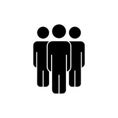 Group person icon vector. Black team people isolated. Logo illustration. Modern simple flat team male sign. Business, internet concept. Trendy vector network human profile symbol isolated. Eps10.