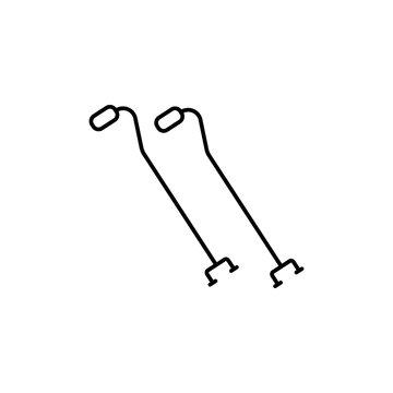 recommend clip art: Cane crutch medical stick walking icon. Simple line, outline vector elements of traumatology icons for ui and ux, website or mobile application