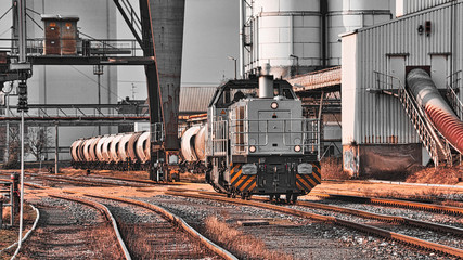 Der Industrie Hafen in Neuss - Lokomotive