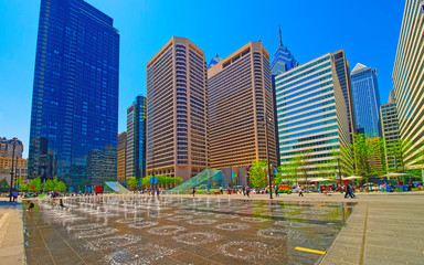 Penn Square and street fountains Philadelphia