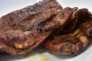 A Fresh Cooked Rack of Ribs on a Plate