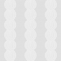 Seamless cable knit white pattern. Handycraft background - 323430373