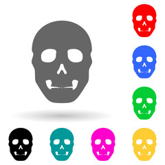 human skull multi color style icon. Simple glyph, flat vector of human parts icons for ui and ux, website or mobile application