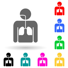 human respiratory system multi color style icon. Simple glyph, flat vector of human parts icons for ui and ux, website or mobile application