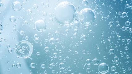 Foto op Plexiglas Abstract Blue water bubbles background © zodar