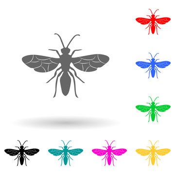 flying ant multi color style icon. Simple glyph, flat vector of insect icons for ui and ux, website or mobile application