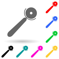 pizza cutter multi color style icon. Simple glyph, flat vector of kitchen tools icons for ui and ux, website or mobile application