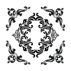 Oriental vector damask patterns for greeting cards and wedding invitations.