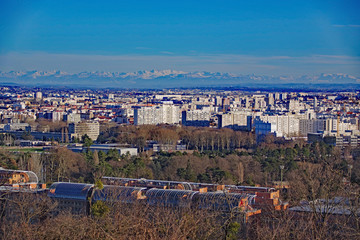 Obraz premium Vue de Lyon et des Alpes