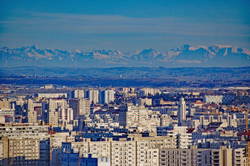 Vue de Lyon et des Alpes
