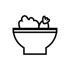 bowl with fresh carrot and lettuce vegetables line style