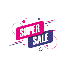 Super Sale promotional badge. Discount label for business, sale promotion and advertising. Vector illustration.