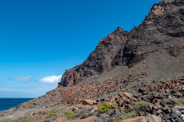 Mountains near Valle Gran Rey at the Western part of La Gomera Island, Canary Islands, Spain.