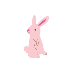 cute little rabbit easter flat icon
