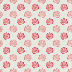 Pattern with watercolor roses. Seamless watercolor pattern with yellow-red roses on a gray background. Illustration of flowers for printing, textile, greeting cards