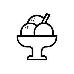 delicious ice cream in cup line style