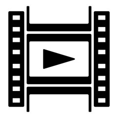 Obraz premium Play icon illustration. Video, movie, film player sign. Music, media start button. Multimedia options arrows, not pause sign.