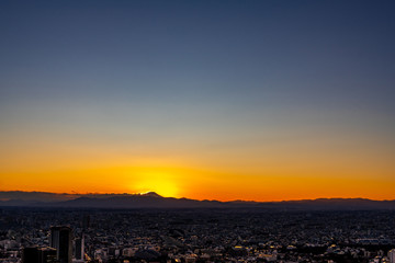 Obraz premium 富士山と太陽